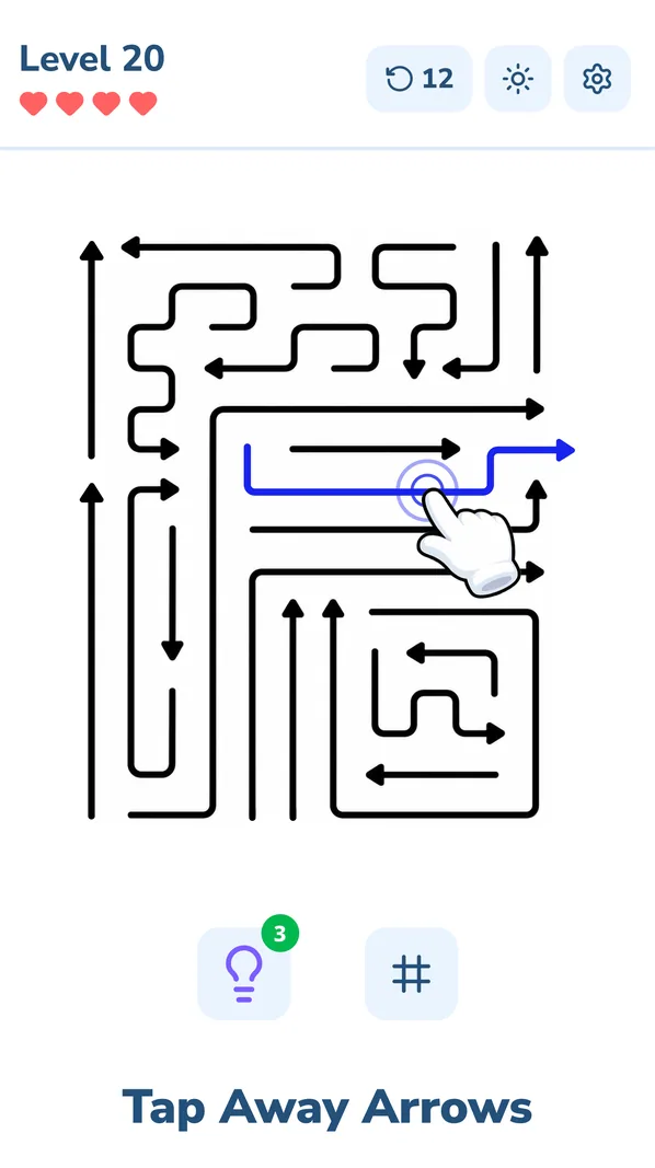 Arrow Puzzle Game — free online gameplay: tap arrows on the puzzle grid in your browser